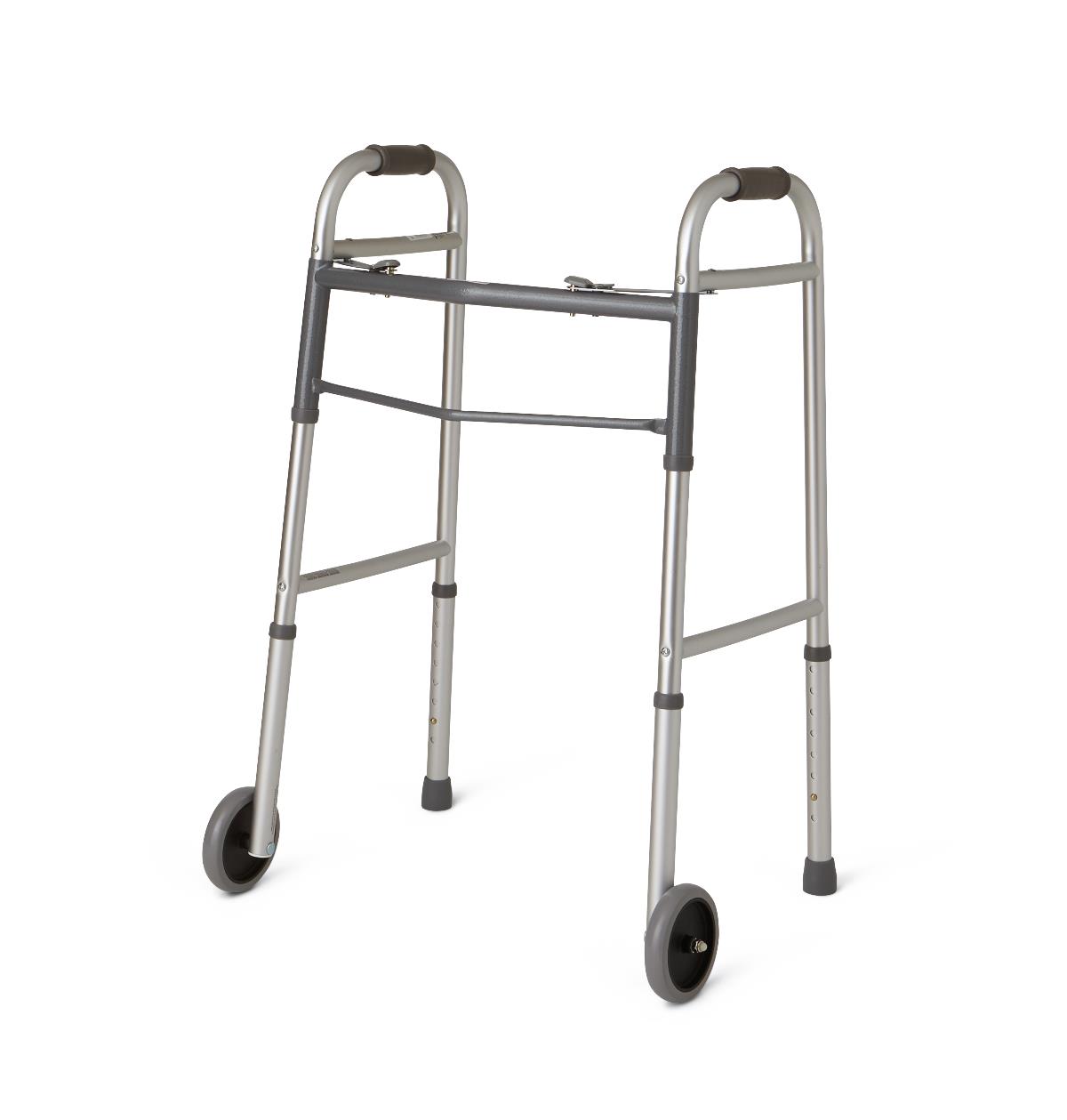 Medline Folding Walker with 5" Wheels